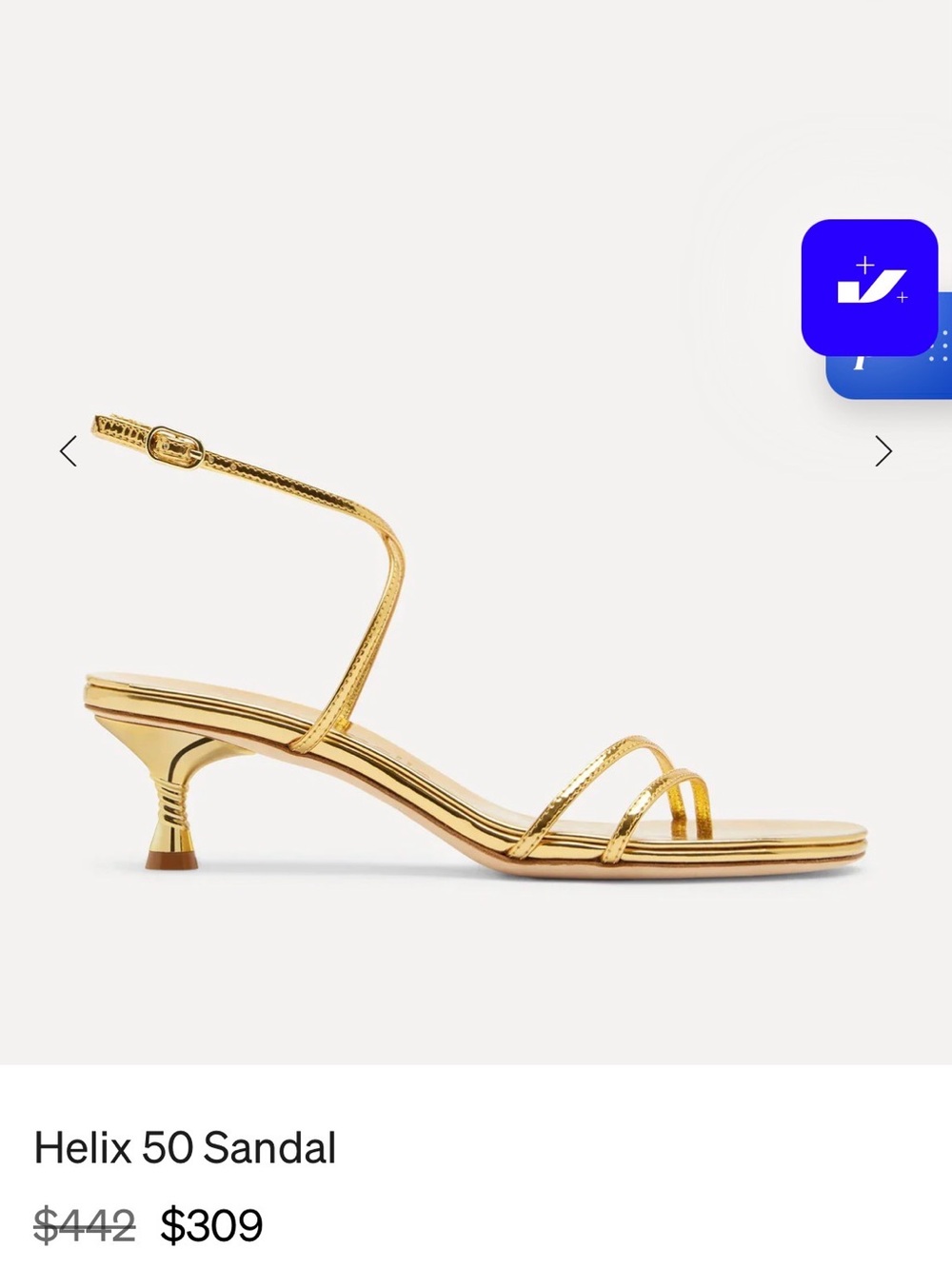 Nwot Studio Amelia Helix 50 Sandals gold size 6.5 37